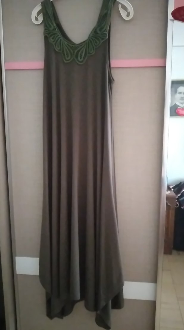 Dantel Detaylı  Yaka  yuvaak  uzun elbise  8 - Görsel 2