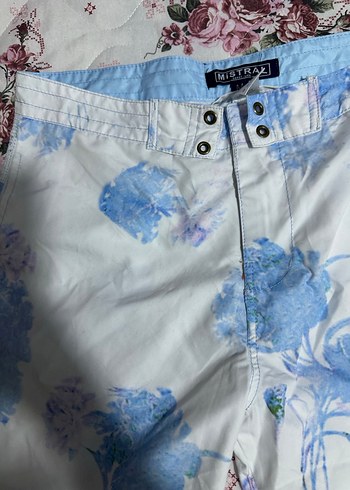 Düğmeli Mavi Batik Desenli Erkek Mayo Şortu - Görsel 4