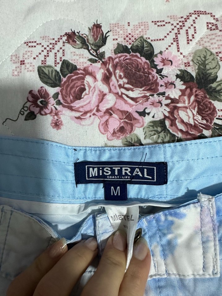 Düğmeli Mavi Batik Desenli Erkek Mayo Şortu - Görsel 3