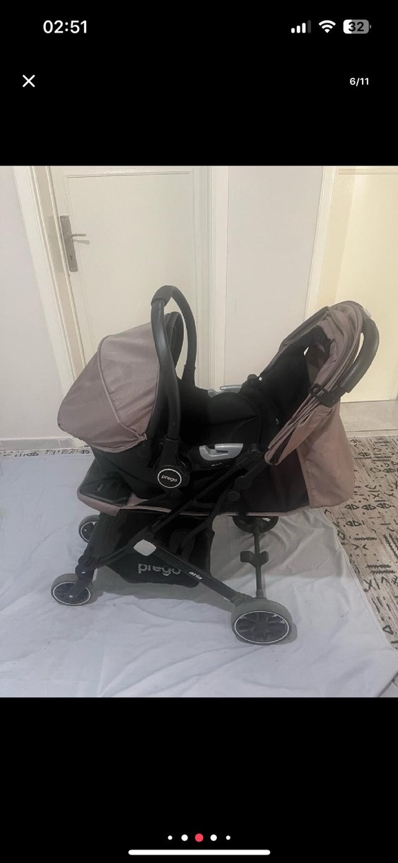 Bej Gri Bebek Arabası - Görsel 5