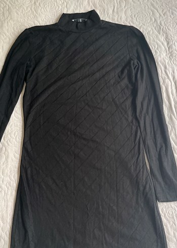 Siyah Balıkçı Yaka Uzun Kollu Triko Elbise - Görsel 2