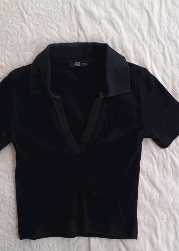 dilvin V Yakalı Siyah Crop Top - Görsel 4