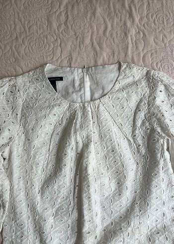 Mango beyaz dantel desenli mini elbise - Görsel 2