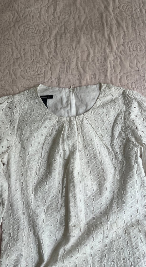 Mango beyaz dantel desenli mini elbise - Görsel 2