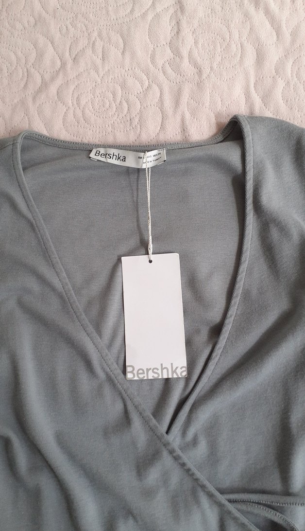 bershka v yaka mini elbise - Görsel 4