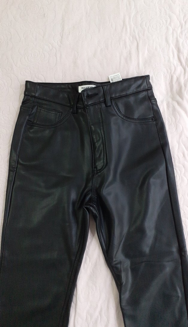 pull&bear Deri Kadın Skinny Pantolon - Görsel 4