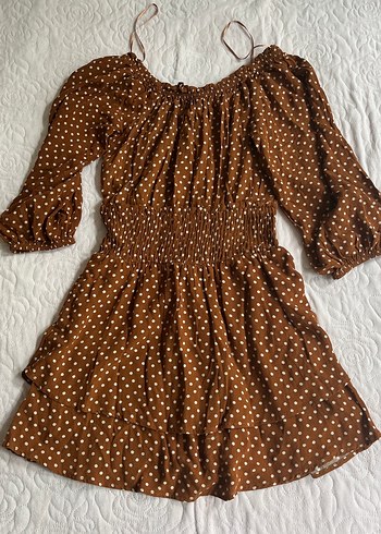 Pull&bear kiremit rengi şortlu tulum - Görsel 4