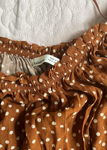 Pull&bear kiremit rengi şortlu tulum - Görsel 7