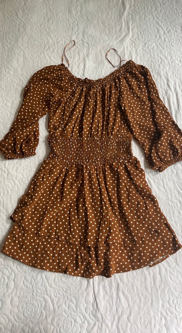 Pull&bear kiremit rengi şortlu tulum - Görsel 4