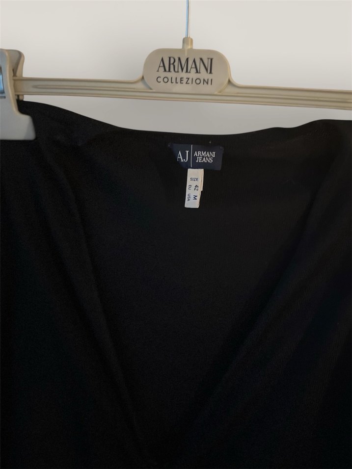 Armani Jeans Siyah Fermuarlı V Yaka Kadın Hırka - Görsel 2