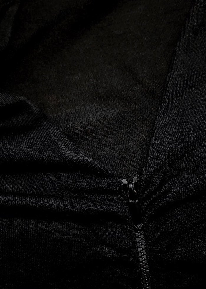 Armani Jeans Siyah Fermuarlı V Yaka Kadın Hırka - Görsel 3