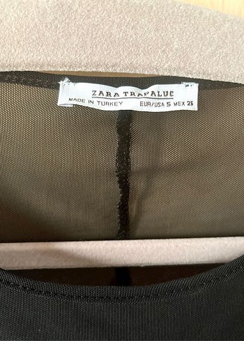 s Beden siyah Renk Zara Transparan Üstlü Elbise