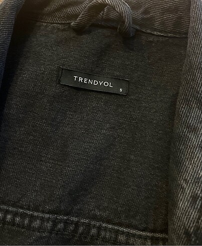s Beden gri Renk Trendyol Oversize Antrasit Denim Ceket