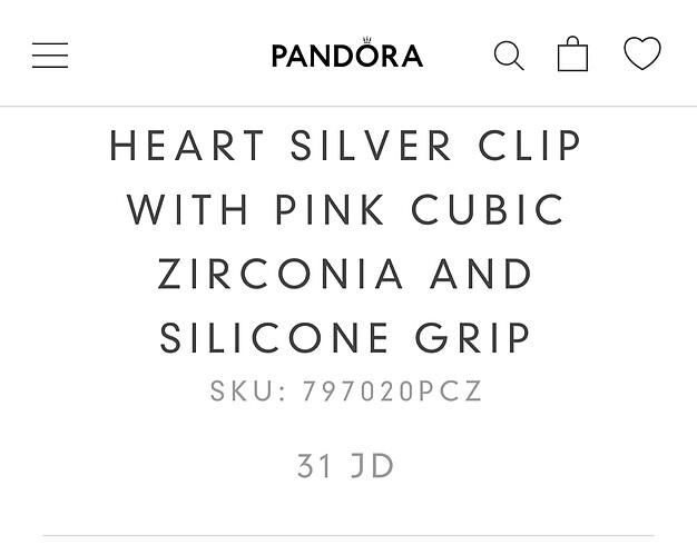 Beden Orjinal Pandora Charm Klip