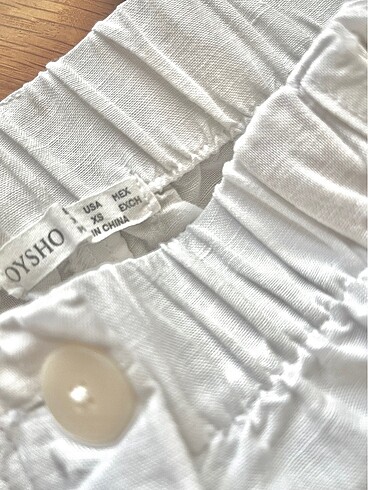 Oysho Oysho Beyaz Keten Kargo Pantolon