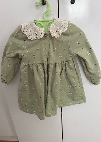 Nakışlı, Düğmeli, Uzun Kollu Kız Elbisesi - Görsel 2