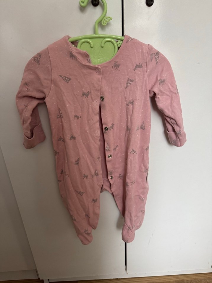 Pembe Düğmeli Bebek Kız Tulum - Görsel 3