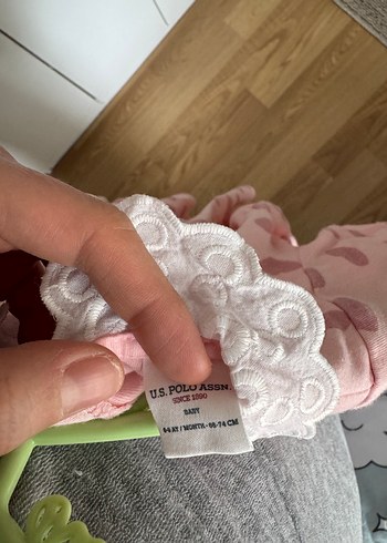 Pembe Nakışlı Kız Bebek Uzun Kollu Elbise - Görsel 5