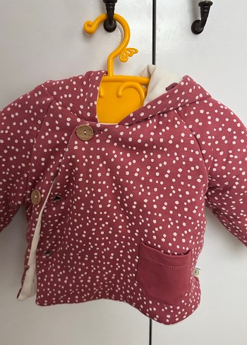 Puanlı Kapüşonlu Kız Çocuk Polar Ceket - Görsel 3