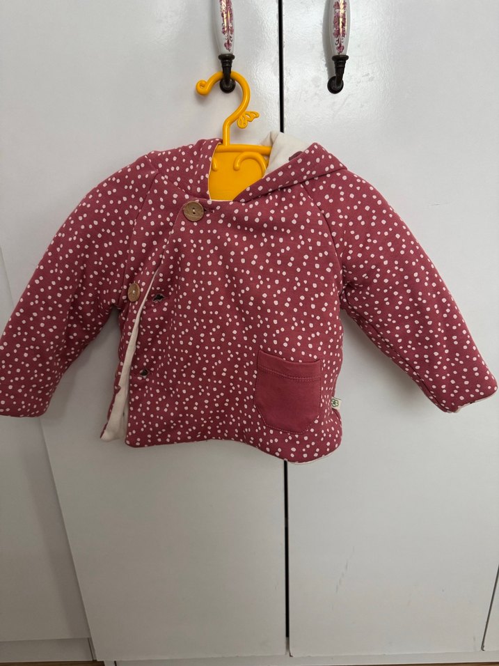 Puanlı Kapüşonlu Kız Çocuk Polar Ceket - Görsel 2