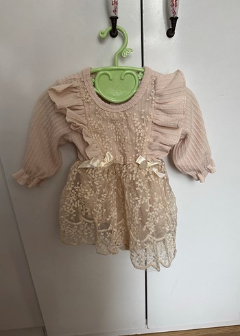 Kız Çocuk Beyaz Dantel Nakışlı Elbise - Görsel 3