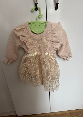 Kız Çocuk Beyaz Dantel Nakışlı Elbise - Görsel 2