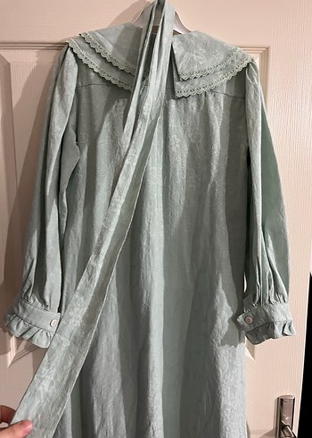 Fırfırlı mint yeşili elbise - Görsel 5