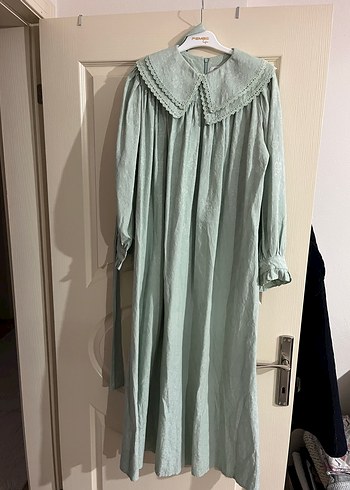 Fırfırlı mint yeşili elbise - Görsel 2