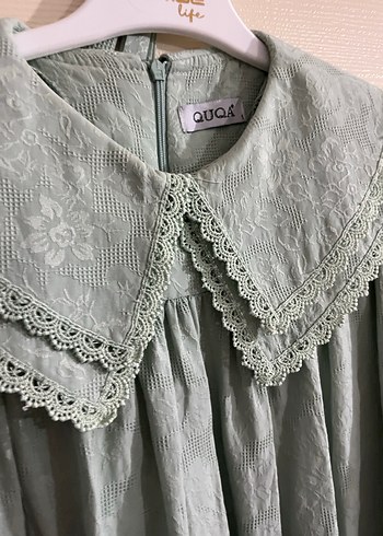 Fırfırlı mint yeşili elbise - Görsel 4