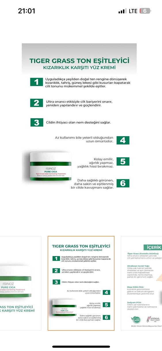 Sinoz Pure Cica Kızarıklık Karşıtı Yüz Kremi - Görsel 2