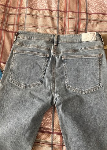 Gri Mavi Kadın Midi Boy Kot Pantolon - Görsel 3