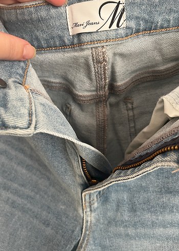 Gri Mavi Kadın Midi Boy Kot Pantolon - Görsel 2