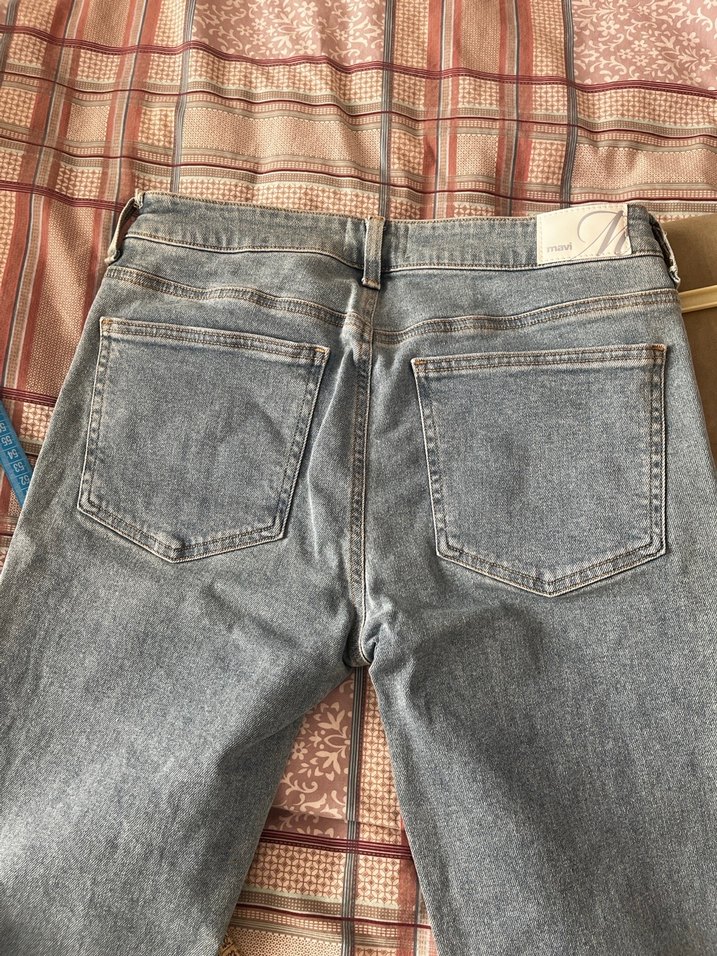 Gri Mavi Kadın Midi Boy Kot Pantolon - Görsel 3