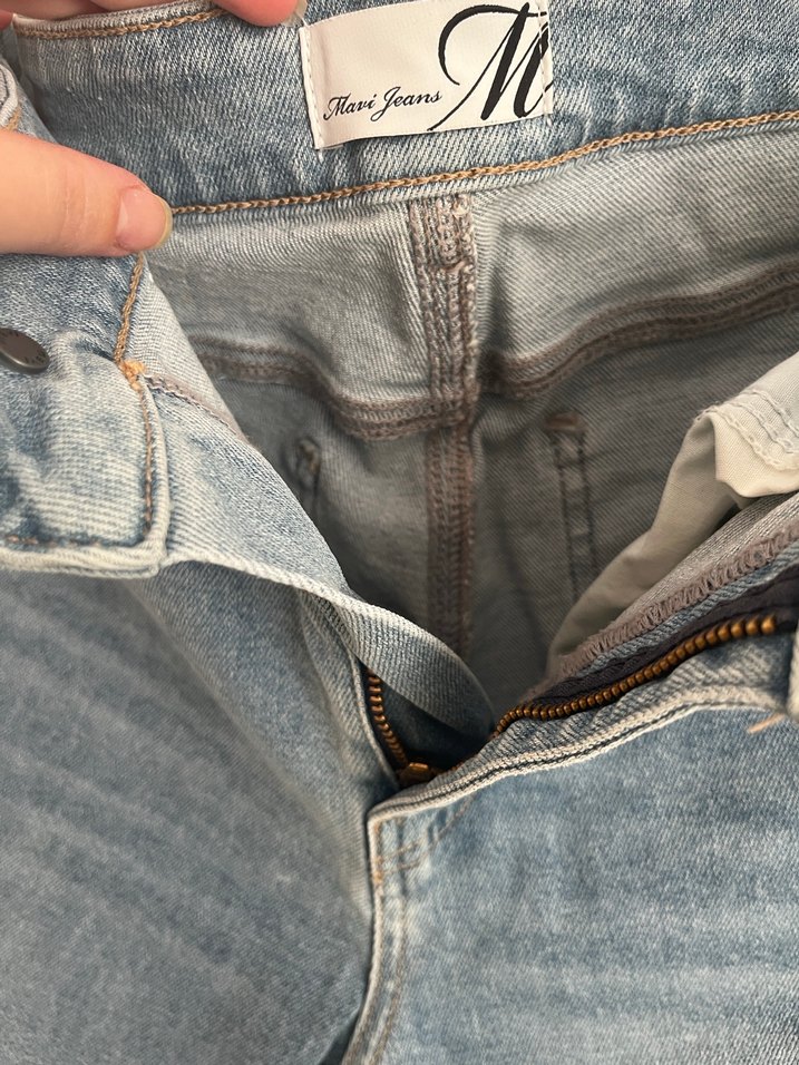 Gri Mavi Kadın Midi Boy Kot Pantolon - Görsel 2