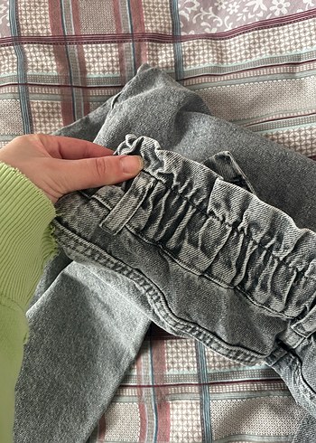 Gri Belden Kemerli Kadın Denim Pantolon - Görsel 5