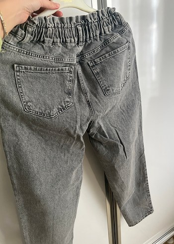 Gri Belden Kemerli Kadın Denim Pantolon - Görsel 3