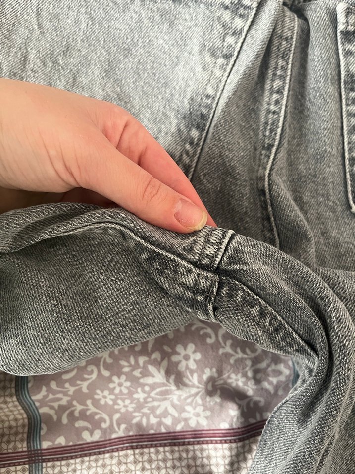 Gri Belden Kemerli Kadın Denim Pantolon - Görsel 4