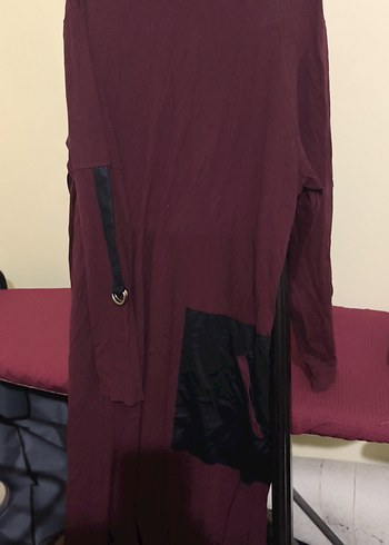 Bordo Uzun Kollu Salaş Tunik - Görsel 2