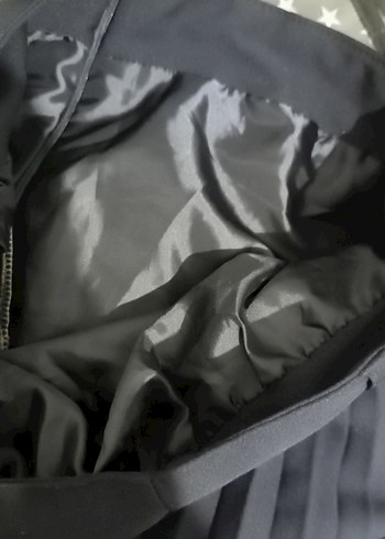 lacivert  Pilili Uzun Kadın Etek - Görsel 5