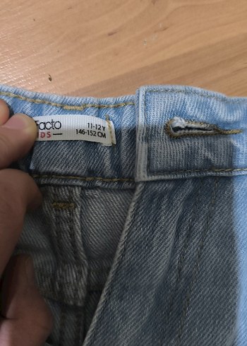 Mavi Bol Kesim Kadın Midi Kot Pantolon - Görsel 6