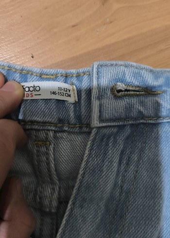 Mavi Bol Kesim Kadın Midi Kot Pantolon - Görsel 5