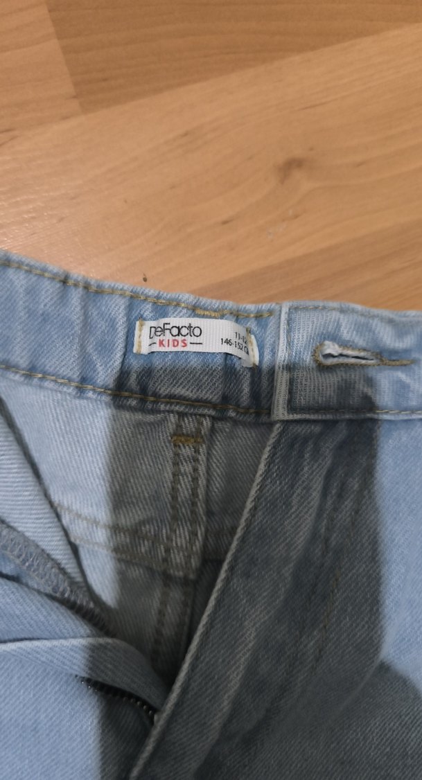 Mavi Bol Kesim Kadın Midi Kot Pantolon - Görsel 4