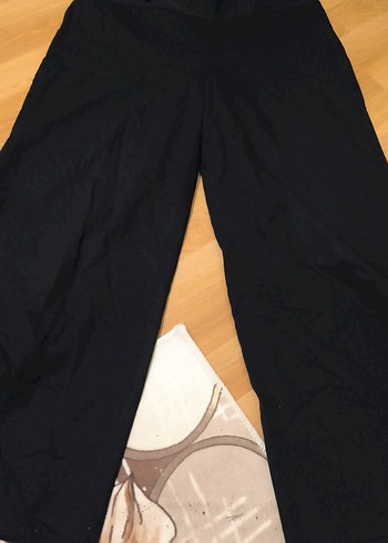 Siyah Salaş Midi Kadın Kumaş Pantolon - Görsel 2