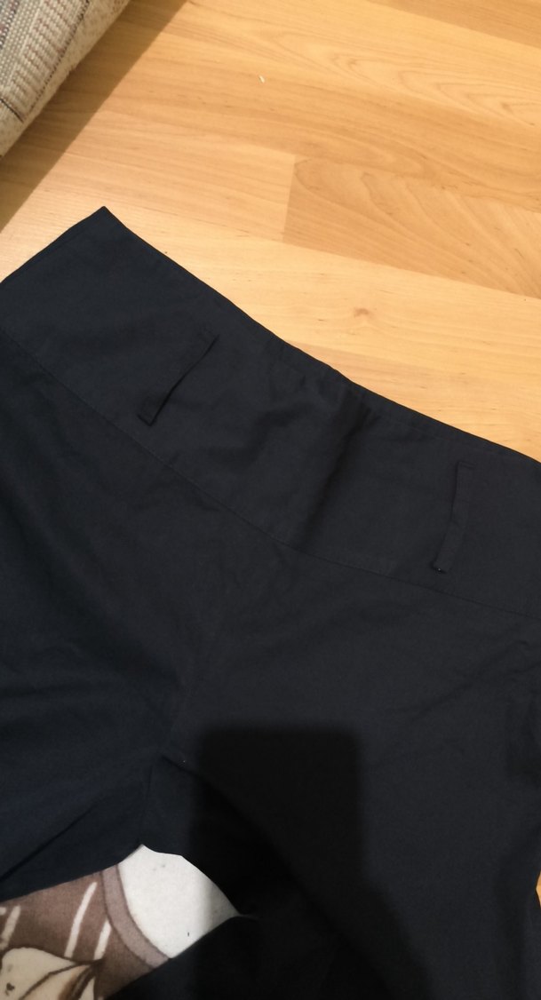 Siyah Salaş Midi Kadın Kumaş Pantolon - Görsel 5