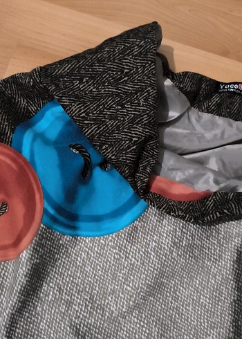 Düğmeli Gri Uzun Kadın Etek - Görsel 4