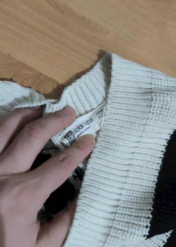 Siyah Beyaz Zebra Desenli Kadın Triko Kazak - Görsel 5