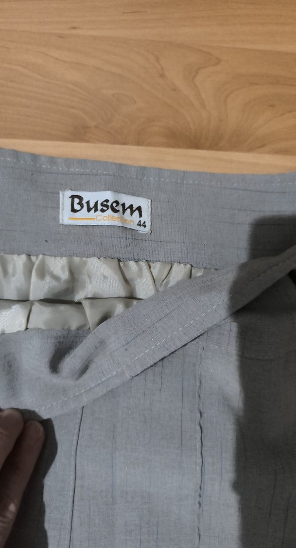 Bej Uzun Pilili Keten Kadın Etek - Görsel 5