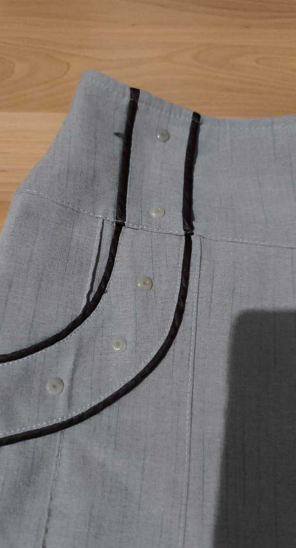 Bej Uzun Pilili Keten Kadın Etek - Görsel 3