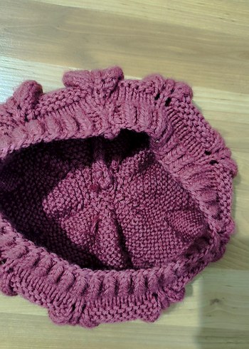 Pembe Örgü Bohem Kadın Bere - Görsel 4