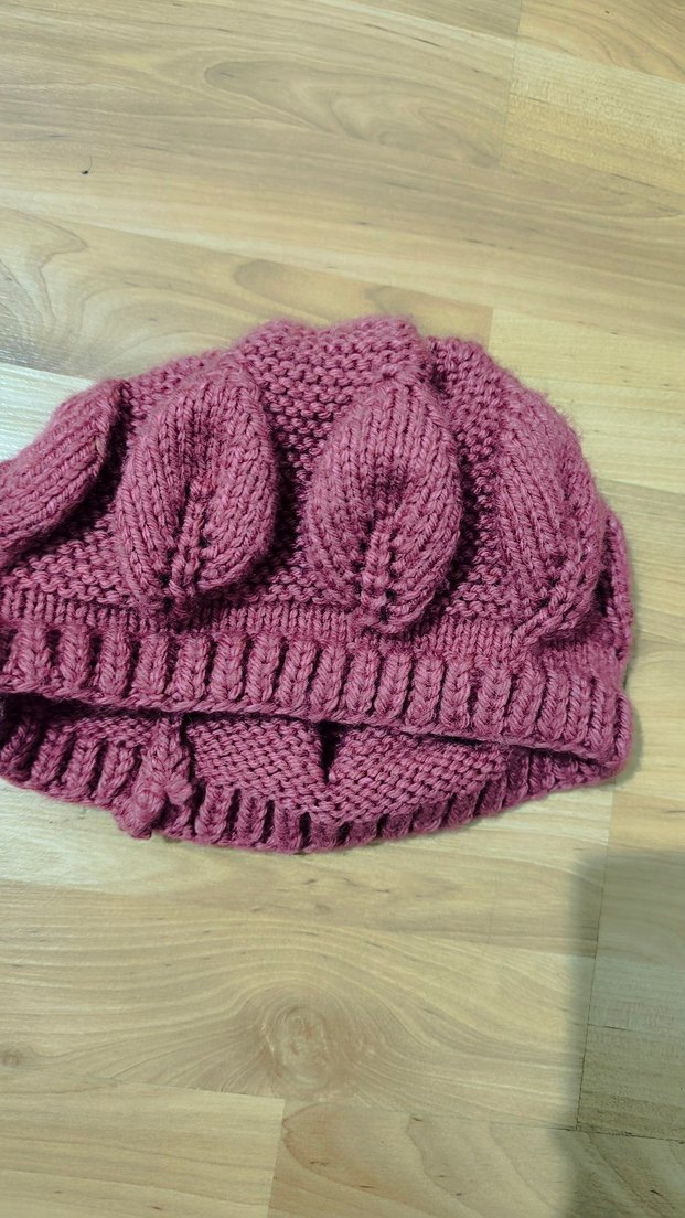 Pembe  Örgü Bohem Kadın Bere - Görsel 2